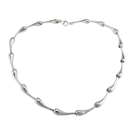 Classic Polished Teardrop Links In Solid Sterling. 7MM Links. Length: 16 Matching Earrings And Bracelet Available.