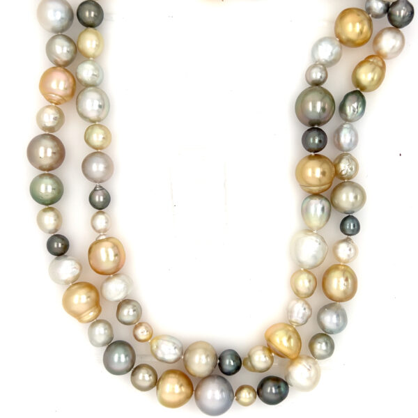 Amazon.com: Tahitian South Sea Pearl Necklace Gift for Women 18-15 mm  Multicolor Choker Length (white-gold, 16): Clothing, Shoes & Jewelry